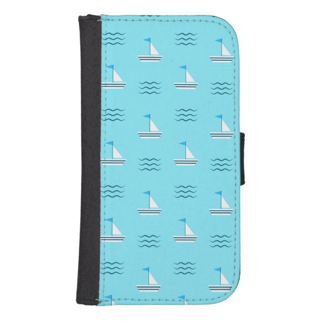 Sailboats On The Blue Sea Pattern Samsung Galaxy Wallet Case (Front)