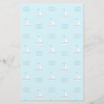 Sailboats On The Blue Sea Pattern Stationery
