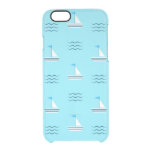 Sailboats On The Blue Sea Pattern Clear iPhone 6/6S Case