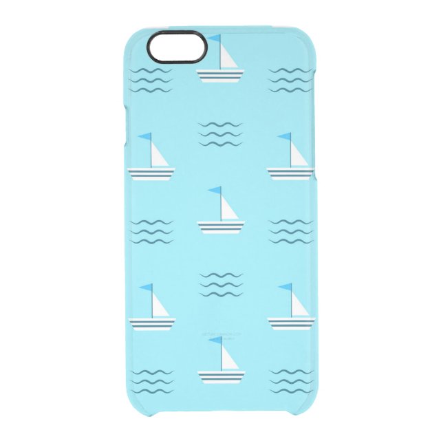 Sailboats On The Blue Sea Pattern Uncommon iPhone Case (Back)