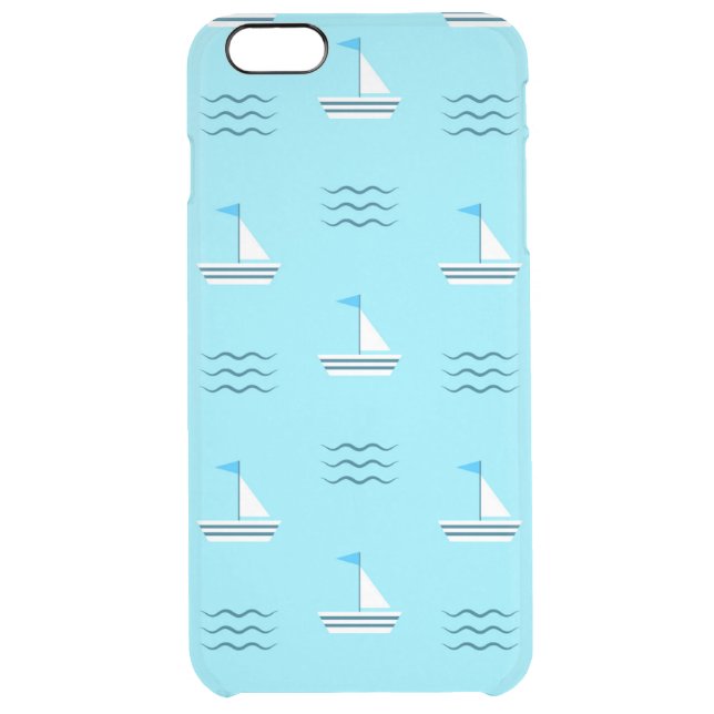 Sailboats On The Blue Sea Pattern Uncommon iPhone Case (Back)