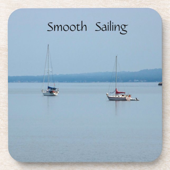 Sailboats on the river beverage coaster (Front)