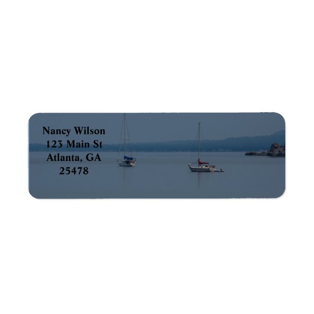Sailboats on the river label (Front)