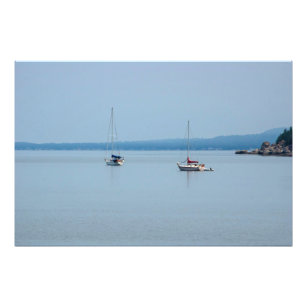 Sailboats on the river photo print