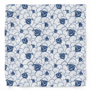 Sailboats On The Sea Pattern Bandana