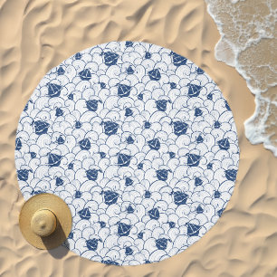 Sailboats On The Sea Pattern Beach Towel