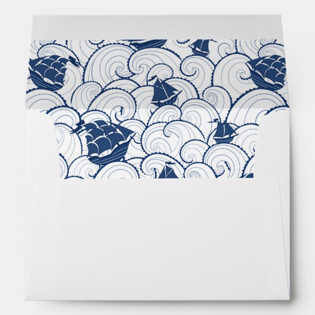 Sailboats On The Sea Pattern Envelope (Back (Bottom))