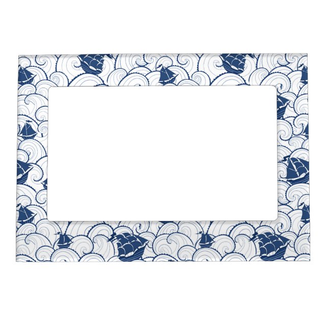 Sailboats On The Sea Pattern Magnetic Picture Frame (Front)