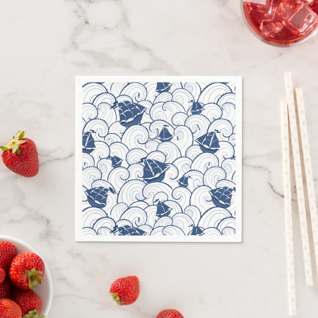 Sailboats On The Sea Pattern Napkins (Insitu)