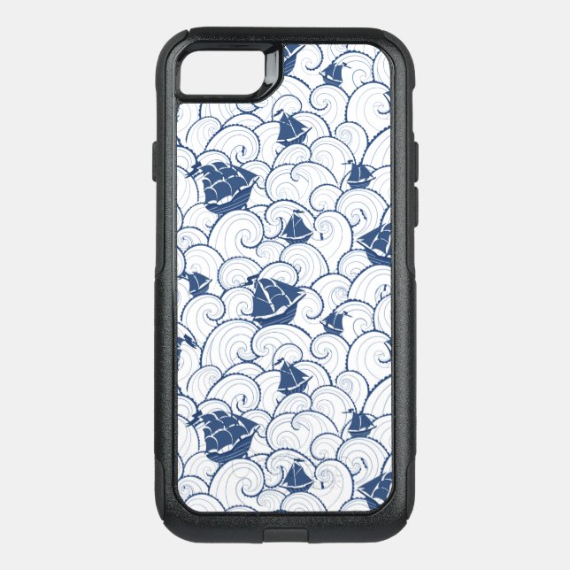 Sailboats On The Sea Pattern Otterbox iPhone Case (Back)