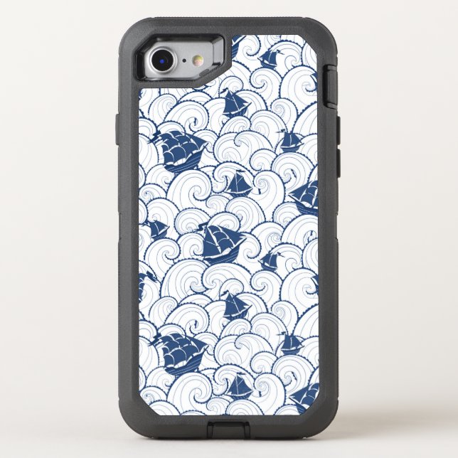 Sailboats On The Sea Pattern Otterbox iPhone Case (Back)