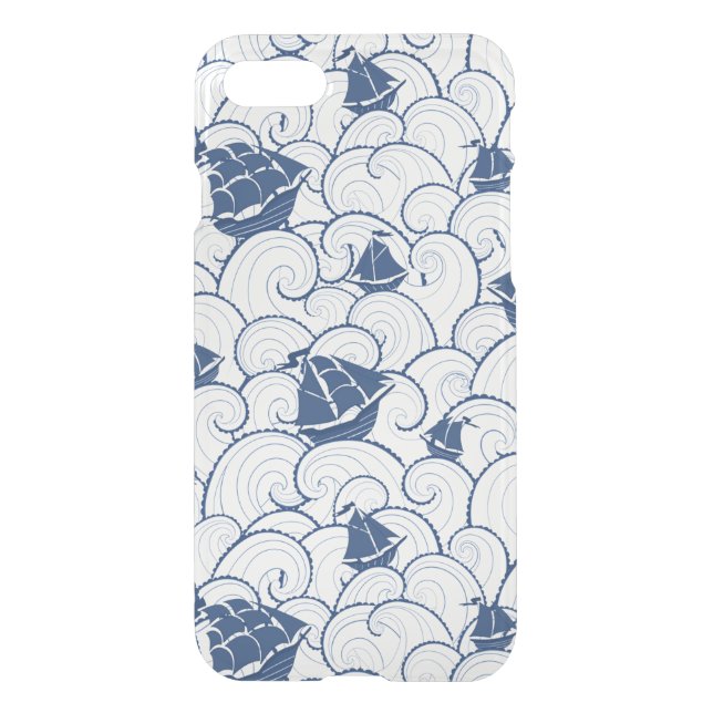 Sailboats On The Sea Pattern Uncommon iPhone Case (Back)