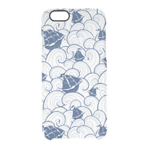 Sailboats On The Sea Pattern Clear iPhone 6/6S Case
