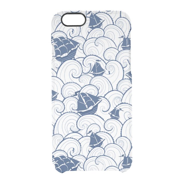 Sailboats On The Sea Pattern Uncommon iPhone Case (Back)