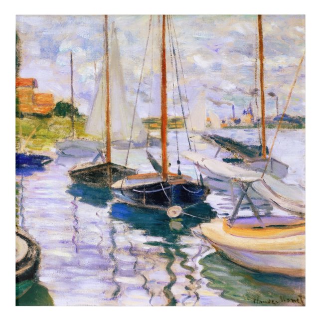 Sailboats on the Seine at Petit  Claude Monet    Acrylic Print (Front)