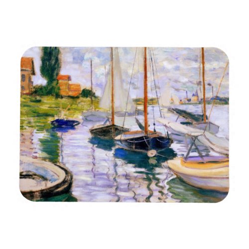 Sailboats on the Seine at Petit  Claude Monet    Magnet