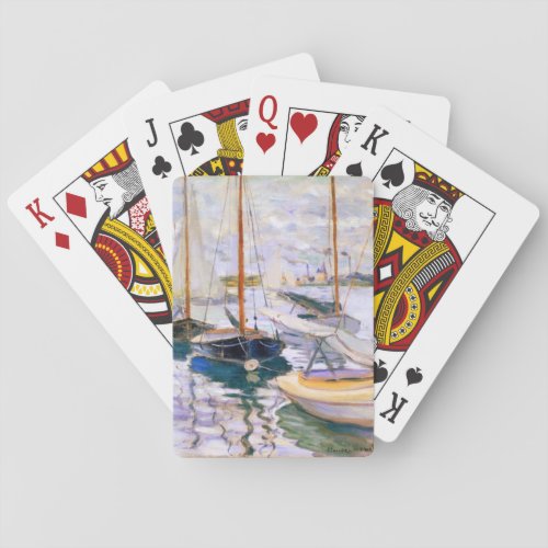 Sailboats on the Seine at Petit  Claude Monet      Playing Cards