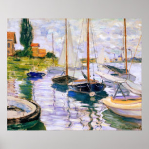 Sailboats on the Seine at Petit Claude Monet Poster