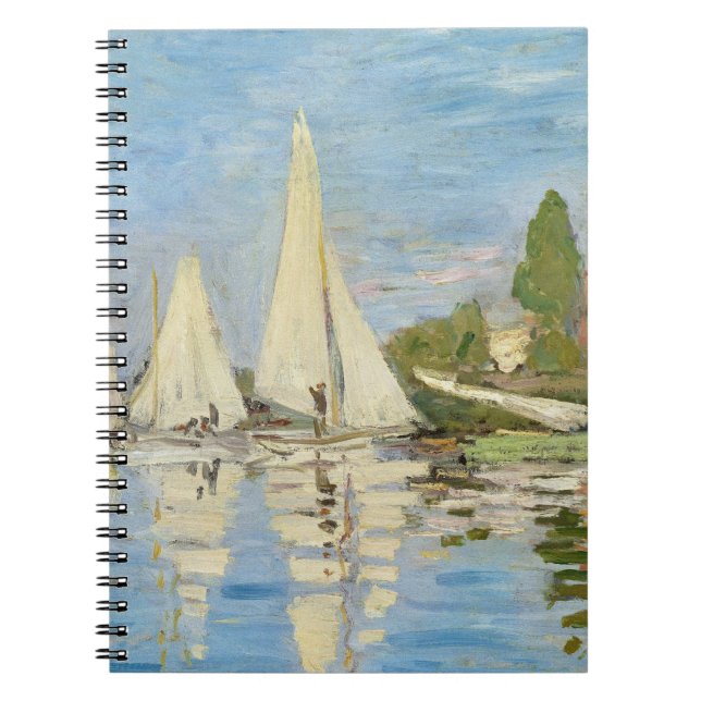 Sailboats on the Water Impressionist Spiral  Notebook (Front)