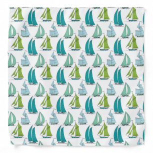 Sailboats On The Water Pattern Bandana