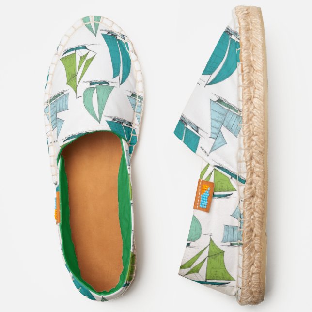Sailboats On The Water Pattern Espadrilles (Side)