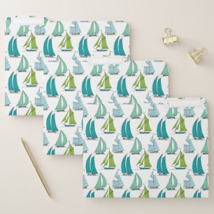 Sailboats On The Water Pattern File Folder