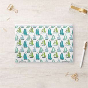 Sailboats On The Water Pattern HP Laptop Skin