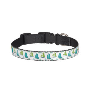 Sailboats On The Water Pattern Pet Collar