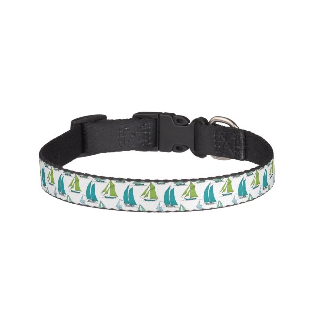 Sailboats On The Water Pattern Pet Collar (Front)