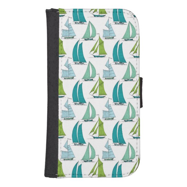 Sailboats On The Water Pattern Samsung Galaxy Wallet Case (Front)
