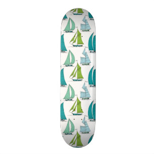 Sailboats On The Water Pattern Skateboard