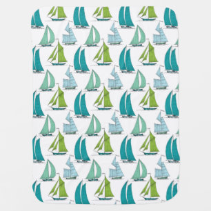Sailboats On The Water Pattern Swaddle Blanket