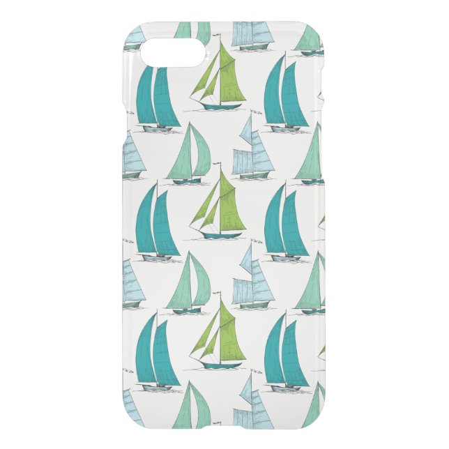 Sailboats On The Water Pattern Uncommon iPhone Case (Back)