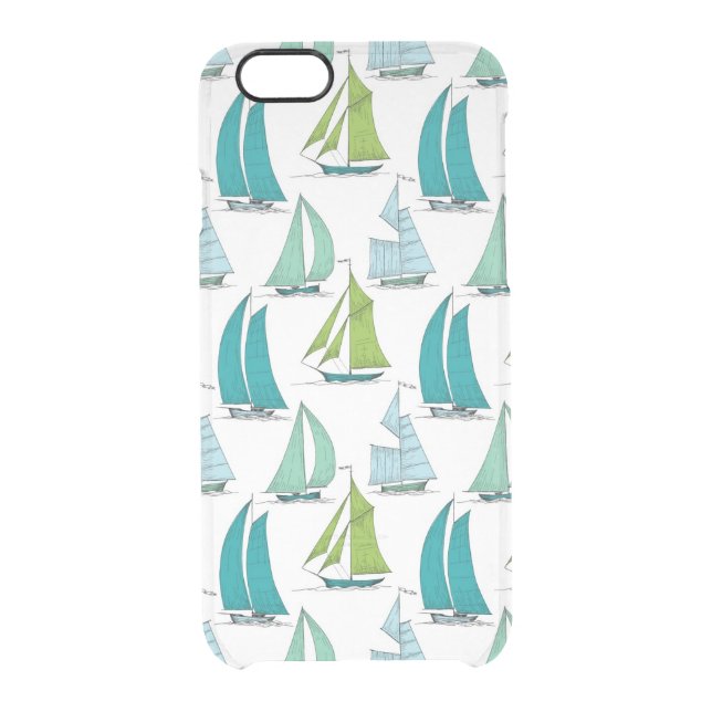 Sailboats On The Water Pattern Uncommon iPhone Case (Back)