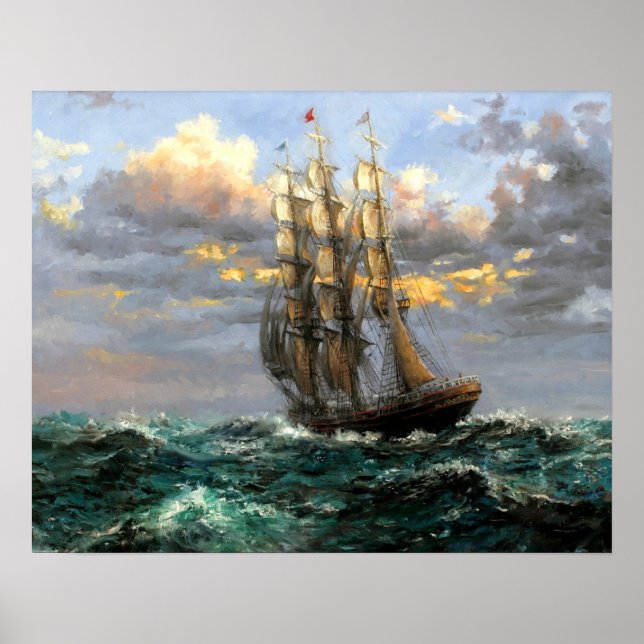 sailboats painting 48 poster (Front)