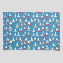 Sailboats Pattern Blue Pillow Case