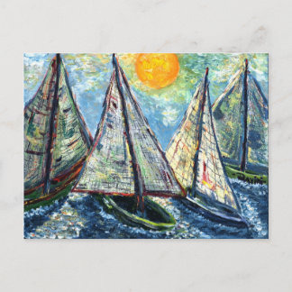 Sailboats Postcard