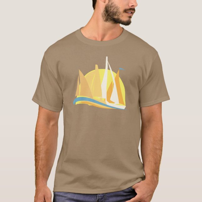 Sailboats Race to the Finish T-Shirt (Front)
