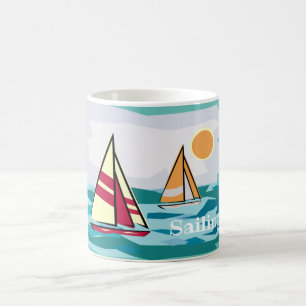 Sailboats Sailing Design Coffee Mug