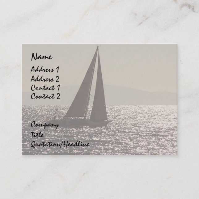 Sailboats Sailing Ocean Harbor Sea Marina Business Card (Front)