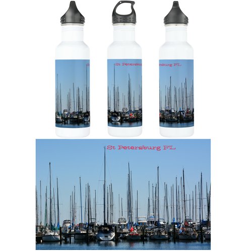 Sailboats St Petersburg Florida Customizable Stainless Steel Water Bottle