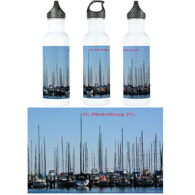 Sailboats St Petersburg Florida Customizable Stainless Steel Water Bottle (Creator Uploaded)