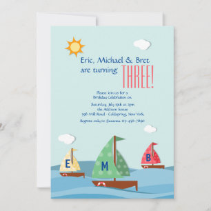 Sailboats Three Invitation