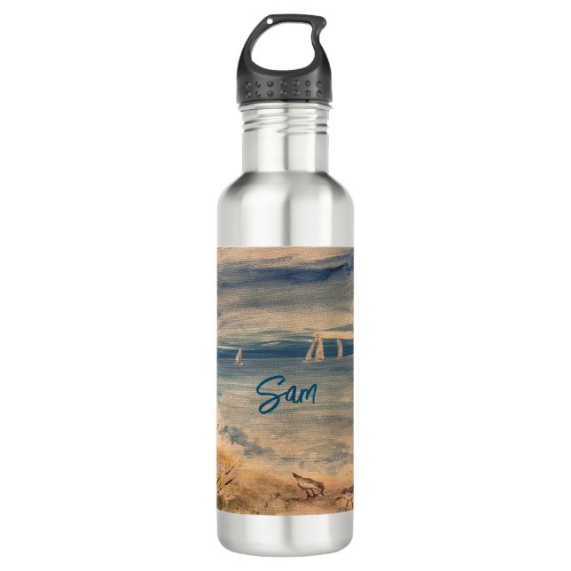 Sailboats Water Bottle (Front)