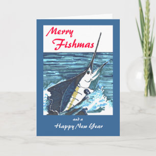 Sailfish Christmas Holiday Card