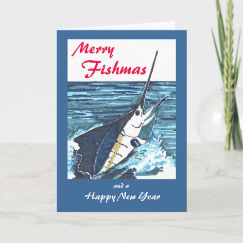 Sailfish Christmas Holiday Card