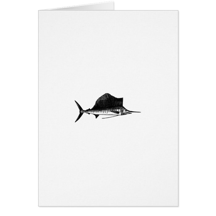 Sailfish Line Art Logo Greeting Cards