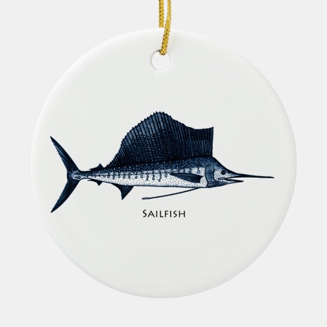 Sailfish Logo Ceramic Ornament (Front)
