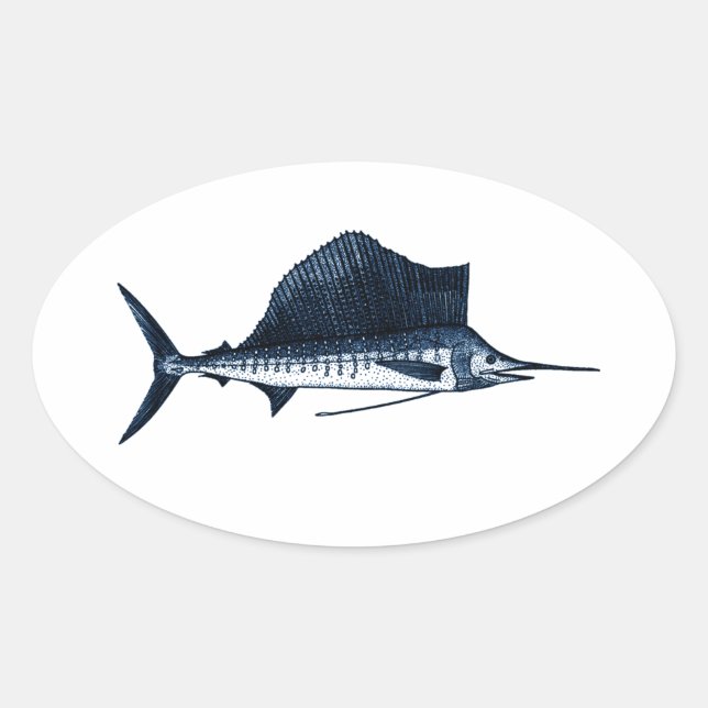 Sailfish Logo Oval Sticker (Front)