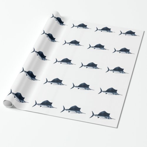 Sailfish Pattern Wrapping Paper